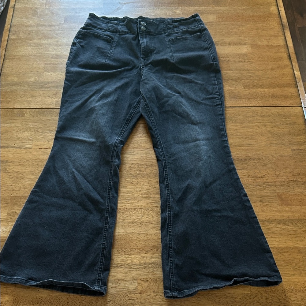 Maurices Black Wide-Leg Flare Jeans